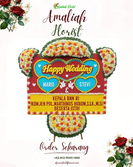 Papan Bunga Pernikahan Keden